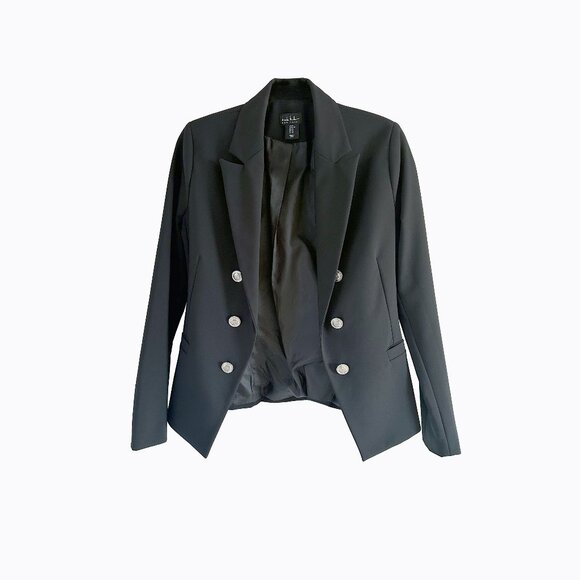Nicole Miller Jackets & Blazers - Nicole Miller Black Open Blazer XS Whimsigoth Y2K Military Tailored Office Siren